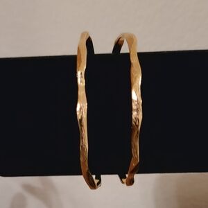 Gorjana Hammered Gold Thin Hoop Bracelets